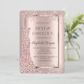 Dress Roos Gold Glitter Confetti 50e verjaardag Kaart (Staand voorkant)
