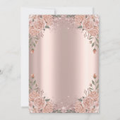 Dress Roos Gouden Glitter Confetti Flowers 50th Kaart (Achterkant)