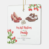 Dress Shoes Baby's Eerste Kerstmis Keramisch Ornament (Links)