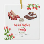 Dress Shoes Baby's Eerste Kerstmis Keramisch Ornament (Voorkant)