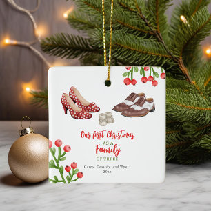 Dress Shoes Baby's Eerste Kerstmis Keramisch Ornament