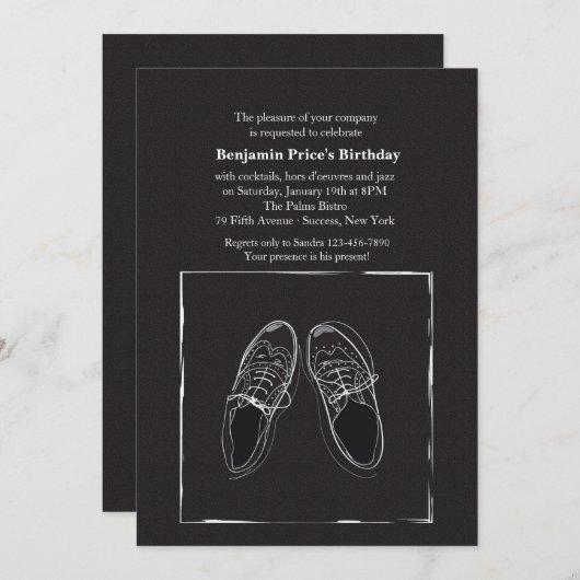 Dress Shoes Mannen Uitnodiging (Voorkant / Achterkant)