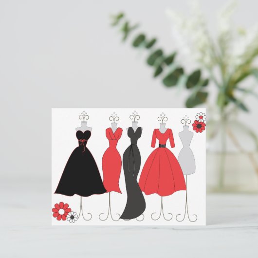 Dress Shop-Daisy Theme Briefkaart (Staand voorkant)