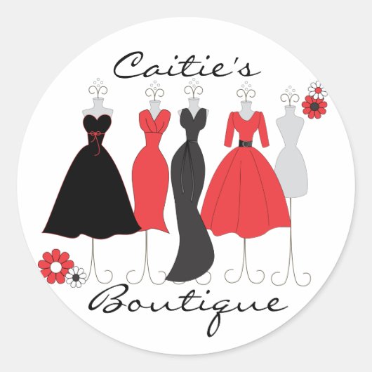 Dress Shop-Daisy Theme Ronde Sticker (Voorkant)