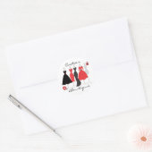 Dress Shop-Daisy Theme Ronde Sticker (Envelop)