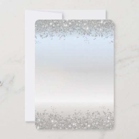 Dress Silver Glitter Confetti 50e verjaardag Kaart (Achterkant)