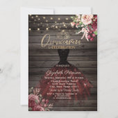 Dress,Tiara,Lichten Rozen,Wood Quinceañera Kaart (Voorkant)