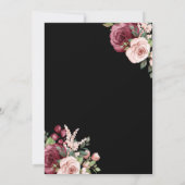 Dress, Tiara, String Lights Floral Black Quinceañe Kaart (Achterkant)