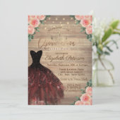 Dress, Tiara, String Lights Rozen Quinceañera Kaart (Staand voorkant)