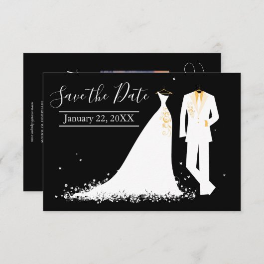 Dress & Tux - 3x5 Sla datum op met foto Kaart (Voorkant / Achterkant)