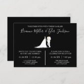 Dress & Tux - 3x5 Wedding & Receptie Uitnodiging (Voorkant / Achterkant)