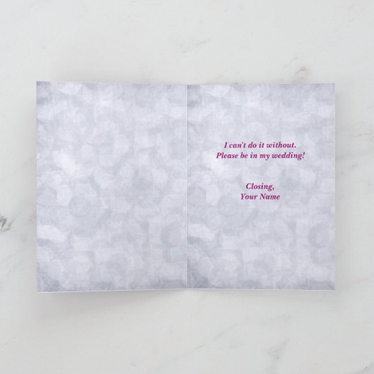 Dress Up Bridesmaid Kaart (Binnen)