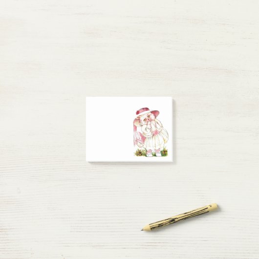 Dress-up kat post-it® notes (Op bureau)