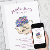 Dress up Par-Tea Girls Birthday Tea Party Kaart