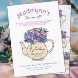 Dress Up Tea Party Girls Birthday Uitnodiging<br><div class="desc">Op zoek naar de perfecte uitnodiging voor het achtste verjaardagsfeest van je meisje? Kijk niet verder dan onze meisjes die de Birthday Tea Party uitnodigen! Met een elegant geïnspireerd florale theepot ontwerp is deze uitnodiging perfect voor een theefeest! De kaart is een en speelse stijl die indruk maakt op uw...</div>