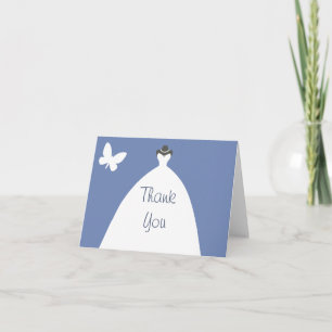 Dress voor bruiloft Hartelijk dank voor witte vlin Bedankkaart