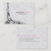 Dress voor zwart-witbruiloft en  kant visitekaartje (Voorkant / Achterkant)