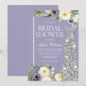 Dress-Vrijgezellenfeest van Dusty Blue Silver Diam Kaart (Voorkant / Achterkant)