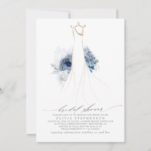 Dress-Vrijgezellenfeest voor usty Blue en Navy Flo Kaart (Voorkant)