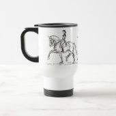 Dressage 3 Horsen Black & White Travel Mug Reisbeker (Links)
