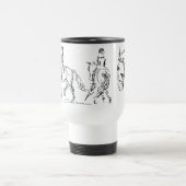 Dressage 3 Horsen Black & White Travel Mug Reisbeker (Center)