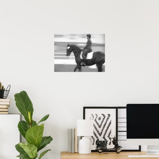Dressage Abstracte beweging Poster (Thuiskantoor)