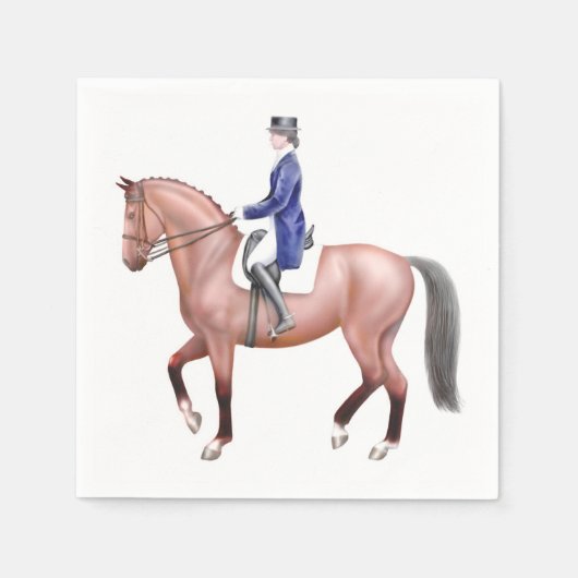 Dressage Bay Paard Paardensport Papieren servetten (Voorkant)