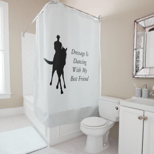 Dressage danst beste vriendinnetje douchegordijn (In situ)
