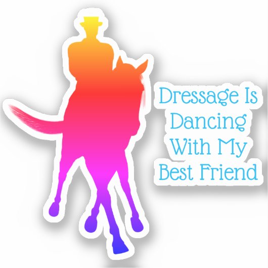 Dressage danst de beste vriendenregenboog sticker (Voorkant)