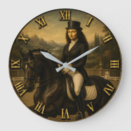Dressage Funny Mona Lisa Horse Lover Gift Grote Klok