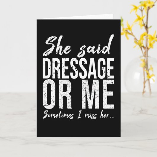 Dressage grappig cadeauidee kaart (Gele Bloem)