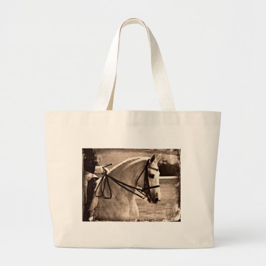 Dressage Grunge Grote Tote Bag (Voorkant)