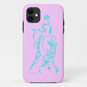 Dressage Half-pass Aqua phone case