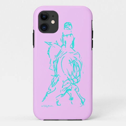 Dressage Half-pass Aqua phone case (Achterkant)