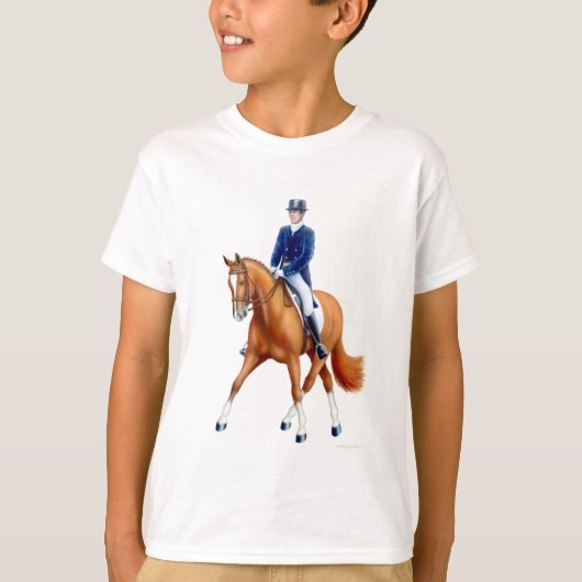 Dressage Half-pass Kinder Ringer T-Shirt (Voorkant)
