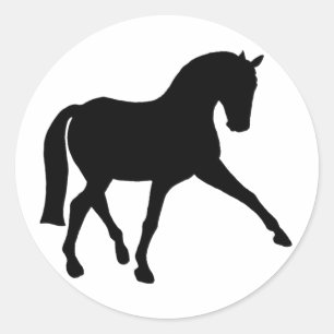 Dressage Half Pass Silhouette Ronde Sticker
