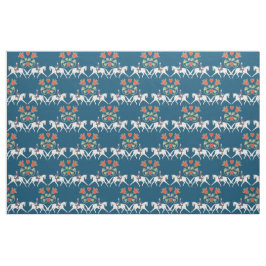 Dressage Hearts and Horses Cotton Fabric. Stof