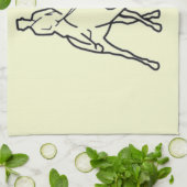 Dressage Horse and Rider - Line Art Half Pass Theedoek (Gevouwen)