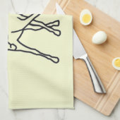 Dressage Horse and Rider - Line Art Half Pass Theedoek (Quarter Fold)