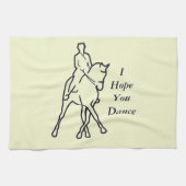 Dressage Horse and Rider - Line Art Half Pass Theedoek (Horizontaal)