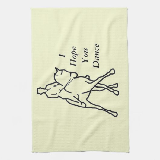 Dressage Horse and Rider - Line Art Half Pass Theedoek (Verticaal)