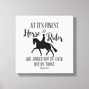 Dressage Horse and Rider Quote Wall Art Canvas Afdruk