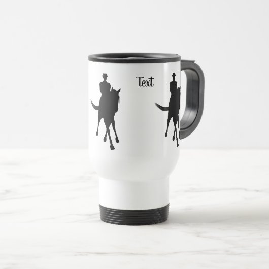 Dressage Horse and Rider Silhouette Personalized Reisbeker (Voorkant rechts)