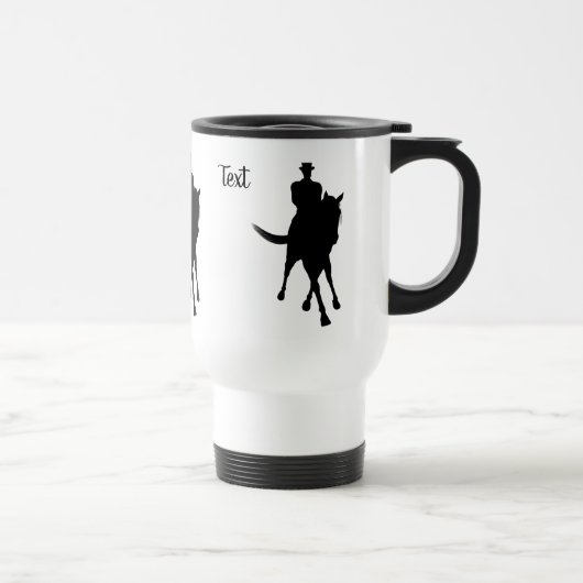 Dressage Horse and Rider Silhouette Personalized Reisbeker (Rechts)