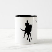 Dressage Horse and Rider Silhouette Personalized Tweekleurige Koffiemok (Center)