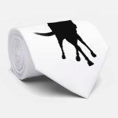 Dressage Horse and Rider Silhouette White Stropdas (Opgerold)