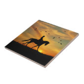 Dressage Horse and Rider Tegeltje (Zijkant)