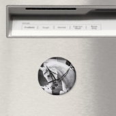 Dressage Horse Black and White Magneet (Insitu (Vaatwasser))