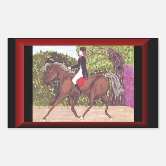 Dressage Horse English style riding sticker (Voorkant)