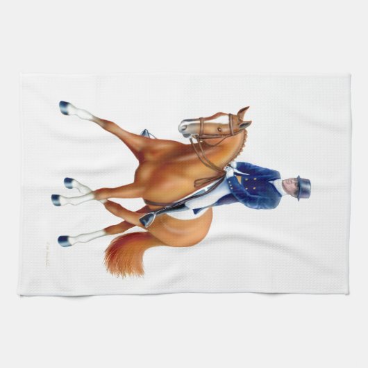 Dressage Horse Equestrian Kitchen Towel Theedoek (Horizontaal)